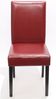 4er-Set Esszimmerstuhl Stuhl Küchenstuhl Littau ~ Leder, rot dunkle Beine Bild 3