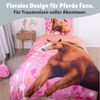 Familando Kinderbettwäsche Pferde Blumen 135x200 80x80 cm aus 100% Baumwolle mit Reißverschluss, Renforcé, 2 teilig, mit geblümter Wendeseite und zarten Rosé Tönen Bild 4