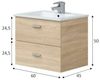 Dmora - Badezimmermöbel Maltby, Badezimmerschrank, Mehrzweckschrank, Hängeschrank mit Spiegel, 60x45 h50 cm, Eiche Bild 3