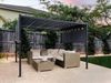 'PARGA' Garten-Pergola, mit LED-Beleuchtung, Stahl/Polyester Dunkelgrau, 310 x 310 x 215 cm Bild 2