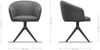 Drehstuhl Caja-Flex mit Armlehnen Cord Silbergrau Kreuzgestell breit Effektfinish Titan 360° drehbar Taschenfederkern Bild 2