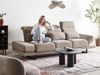 Beliani 'IKAST' 3-Sitzer Sofa, Stoff taupe, 255 x 129 x 105 cm Bild 2