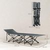Outsunny Feldbett mit Matratze, Kopfkissen, Seitentasche (Gästebett bis 150 kg, 1-St, faltbar Campingbett) 190 x 65 x 37 cm, für Outdoor, Garten Camping Reisen Hellgrau Bild 3