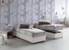 Talamo Italia - Einzelbett Laura, Bettkasten mit Stoffbezug, 100 % Made in Italy, Öffnung vorne, geeignet für Matratzen 90x200 cm, Weiß Bild 1