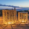 2 x Nerita Leuchttische, solarbetrieben, aus Polyrattan, natürlicher Effekt, 2 Stück Bild 2