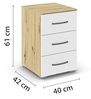 rauch Aditio Box, Nachttisch, 3 Schubladen, mit Softclose-Funktion, Farbe Weiß/Eiche Artisan, BxHxT 40x61x42cm Bild 3