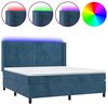 vidaXL Boxspringbett mit Matratze & LED Dunkelblau 160x200 cm Samt 3139695 Bild 3