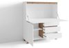 byLIVING Sekretär VALENTIN / Sekretär matt weiß mit Absetzung in Eiche-Optik / Office-Schrank mit 1 Tür und 3 Schubkästen / Scandi-Style / Grifflos / B 120, H 127, T 38 cm Bild 5