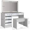 Schminktisch Sherry Weiß 120 cm mit LED-Spiegel und Bank Vicco Bild 3