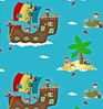 JACK Babybettwäsche 100x135cm Piratenschiff Pirat Schatz Fleuresse, Biber, 2 teilig, Babybettwäsche für kleine Piraten und Abenteurer Bild 2