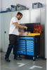 Högert Technik Werkstattschrank mit Wandpaneel, 13 Schubladen, 500 kg Tragkraft, TPR-Räder, abschließbar, robuste Konstruktion, ideal für Werkstätten und Garagen Bild 4