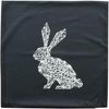 Kissenhülle "Hase" 45x45 cm in schwarz, mit geometrischem Hasenmotiv, Rückseite weiß, Kissenbezug, Zierkissenbezug Bild 2