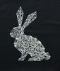 Kissenhülle "Hase" 45x45 cm in schwarz, mit geometrischem Hasenmotiv, Rückseite weiß, Kissenbezug, Zierkissenbezug Bild 5