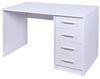BAKAJI Schreibtisch mit Kommode 4 Schubladen Tisch PC Computer Holz Weiß, Verbundholz Metall, Standard Bild 3