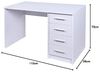 BAKAJI Schreibtisch mit Kommode 4 Schubladen Tisch PC Computer Holz Weiß, Verbundholz Metall, Standard Bild 2
