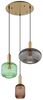 LED Hängeleuchte, 3-flammig, Glas, rauch-grün-coffee, H 130 cm Bild 4