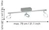 Eglo 96181 Spotleuchte CARDILLIO 2 Alu, Stahl chrom, Kunststoff satiniert LED 3X3,2W;2X3,3W 3000K L:69cm B:8. 5cm Bild 5