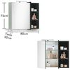 PALERMO Spiegelschrank Bad mit LED-Beleuchtung in Schilfgrün, Schwarz - Badezimmerspiegel Schrank mit viel Stauraum - 80 x 72 x 22 cm (B/H/T) Bild 3