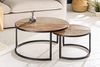 riess-ambiente Couchtisch VIENNA LOUNGE Ø70cm natur / schwarz (Set, 2-St), Wohnzimmer · Massivholz · Metall · rund · Rattan · Wiener Geflecht Bild 3