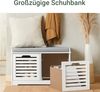 SoBuy FSR23-K-W Moderne Schuhtruhe Sitzkommode mit 2 Körben Sitzbank Schuhschrank mit Sitzkissen Spieltruhe Bild 4