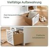 SoBuy FSR23-K-W Moderne Schuhtruhe Sitzkommode mit 2 Körben Sitzbank Schuhschrank mit Sitzkissen Spieltruhe Bild 5