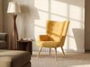 Vente-unique - VATELY Sessel Stoff Gelb - B 78 cm x H 95,5 cm x L 69 cm Bild 2