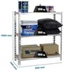 Simonrack Schwerlastregal, Lagerregal, 100 x 80 x 40 cm, Metallregal, Kellerregal, Biegestelle 150 kg, 3 Holzfachböden, Verzinkt/Holz - Maderclick Bild 2