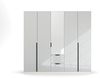 Kleiderschrank Drehtürenschrank Modern | 5-türig | mit Spiegeltüren & Schubkästen | glasweiß / alpinweiß | 226x210 Bild 4