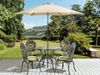 Gartentisch Set mit Schirm SAPRI Metall 100x72x100 cm Dunkelbraun Bild 2