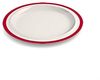 Ornamin Teller flach Ø 22 cm Rand rot, Melamin kleiner hochwertiger, stabiler Kunststoffteller robustes Alltags-Geschirr für Kinder, Camping, Picknick, Gemeinschaftsverpflegung, Großküchen, Institutionen Essteller, Frühstücksteller Bild 4