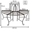 DanDiBo Baumbank Metall Wetterfest Braun 127 cm 3Sitzer halbrund 121071 Gartenbank mit Rückenlehne Rundbank Bild 3