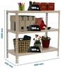 Simon Rack Schwerlastregal, 1000 x 900 x 400 mm, Bis 180 kg Belastbar, 3 Verstellbare Ablagen, Kellerregal, Lagerregal, Weiss - Simonclick Bild 2