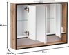 Schildmeyer Spiegelschrank Max 141880, eiche landhaus Dekor, 80,0 x 16,0 x 65,6 cm Bild 3