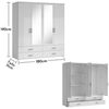 IVAR Kleiderschrank mit Spiegeln und Schubladen - Vielseitiger Drehtürenschrank 4-türig in Weiß - 180 x 190 x 51 cm (B/H/T) Bild 3