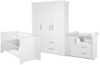 roba Kinderzimmerset 'Maxi' 3-teilig - Bett 70 x 140 - Wickelkommode - Kleiderschrank 3-türig - Weiß