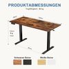 DUMOS Schreibtisch Höhenverstellbar, Ergonomic Elektrischer Schreibtische 120 X 60 cm, Standing Desk, Height Adjustable Tisch, Office Desk Geeignet für Büros, Wohnungen und andere (Braun) Bild 3