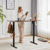 DUMOS Schreibtisch Höhenverstellbar, Ergonomic Elektrischer Schreibtische 120 X 60 cm, Standing Desk, Height Adjustable Tisch, Office Desk Geeignet für Büros, Wohnungen und andere (Braun) Bild 2