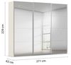 Rauch Möbel Kulmbach, Kleiderschrank mit Schwebetüren für Schlafzimmer, Kinderzimmer, Jugendzimmer, Garderobe, Flur, 3-türig, mit Spiegel, Zubehör Classic, Farbe Beige, Breite 271 cm Bild 3