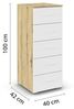rauch Aditio Box, Kommode, 5 Schubladen, mit Softclose-Funktion, Farbe Weiß/Eiche Artisan, BxHxT 40x100x42cm Bild 3