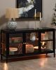 Sideboard mit LED-Beleuchtung NEWPORT Metall 115 cm 35 cm Schwarz Bild 2