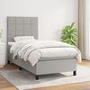 vidaXL Boxspringbett mit Matratze Hellgrau 100x200 cm Stoff 3141753 Bild 2