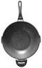 STONELINE Wok, Aluminium (Set, 2-tlg, 1 Wok, 1 Sieb-Glasdeckel, 1 langer Griff, 2 kurze Griffe), mit echten Steinpartikeln, induktionsgeeignet, Designed in Germany Bild 2