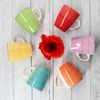MamboCat Becher 6er Set Kaffeebecher Uni Bunt, Steingut Bild 4