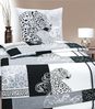 JACK Bettwäsche 135x200cm Leopard Schwarz Grau Weiß, Biber, 2 teilig, Leo Leomuster in Schwarz Offwhite und Grau Bild 3
