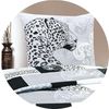 JACK Bettwäsche 135x200cm Leopard Schwarz Grau Weiß, Biber, 2 teilig, Leo Leomuster in Schwarz Offwhite und Grau Bild 4