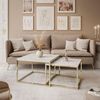 Lookway Couchtisch YOSHI LEVANTO 2in1 mit Goldenem Chromgestell (2er-Set), Breite: Breite: 70 cm und 60 cm Bild 4