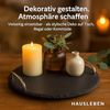 hausleben Servierplatte Schiefertablett mit 2 Metallgriffen – Ø 30 cm, (1-tlg), Servierbrett aus Naturstein für stilvolles Anrichten & Dekorieren Bild 4