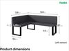 MEBLINI Eckbank für Esszimmer mit ausziehbarem Tisch - Küchenbank - Essecke - Sitzecke Küche - PETER - U-Beine 128x168x87cm Links - Grau Kunstleder/M Weiß Hochgl. Bild 3