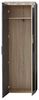 Garderobenschrank Tailor grau / Used Wood Shabby hell mit Spiegel 65x192 cm Bild 2