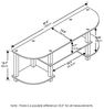 Furinno Turn-S-Tube TV-Schrank, Entertainment-Center für Fernseher bis zu 55 Zoll, TV-Konsole mit abgerundeten Ecken und offenen Regalböden, für Wohnzimmer, Schlafzimmer, Salbeigrün Bild 4